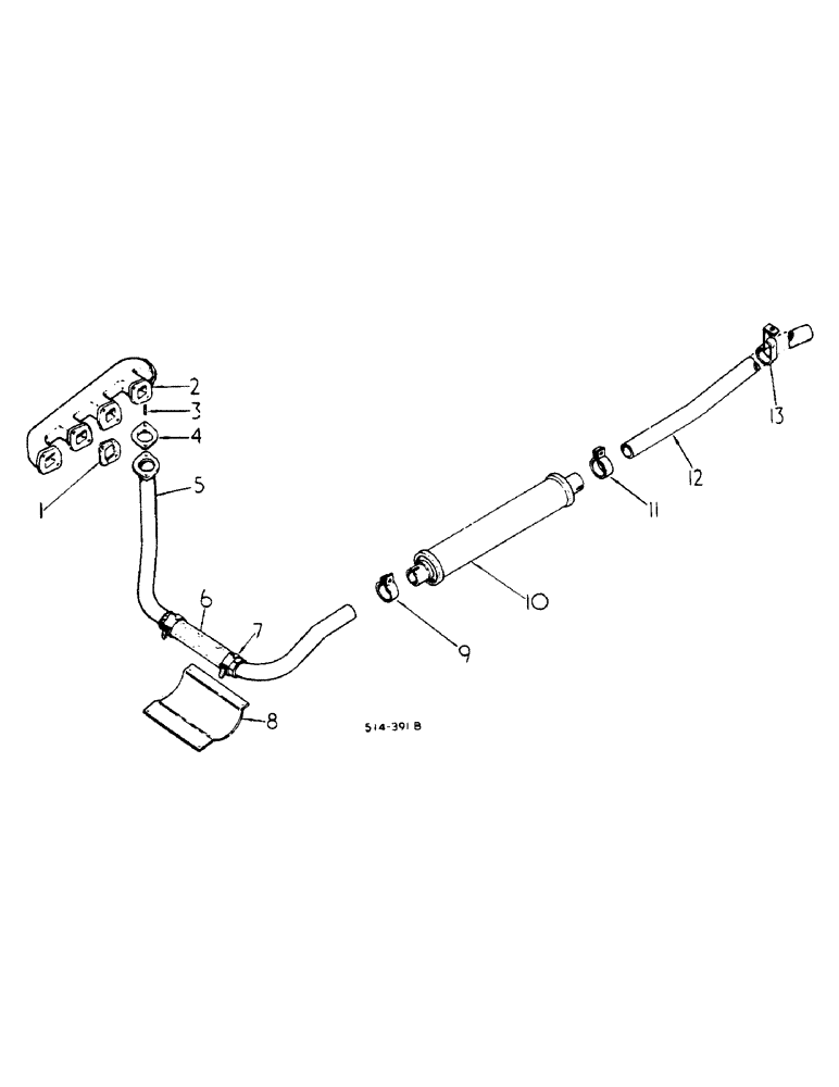 Схема запчастей Case IH 784 - (12-024) - UNDERSLUNG EXHAUST Power