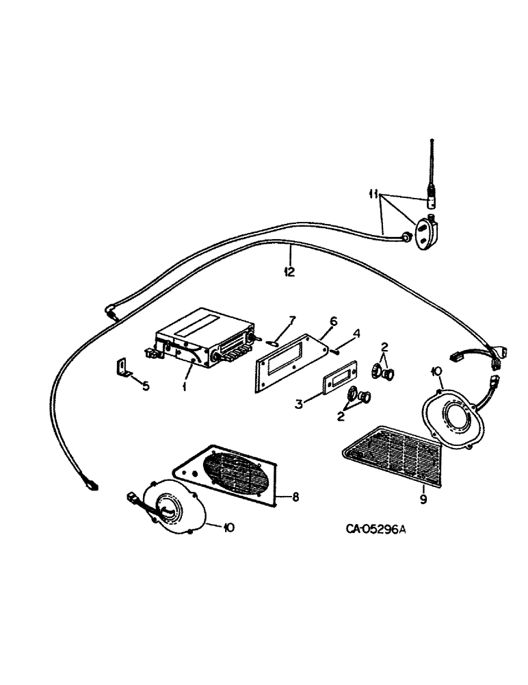 Схема запчастей Case IH 786 - (08-21) - ELECTRICAL, RADIO AND TAPE PLAYER, TRACTORS WITH CAB (06) - ELECTRICAL