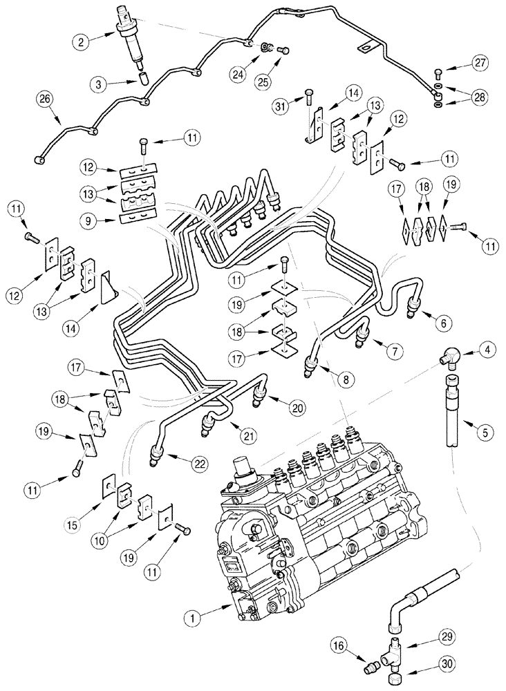 Схема запчастей Case IH MX100 - (03-01) - FUEL INJECTION SYSTEM (03) - FUEL SYSTEM