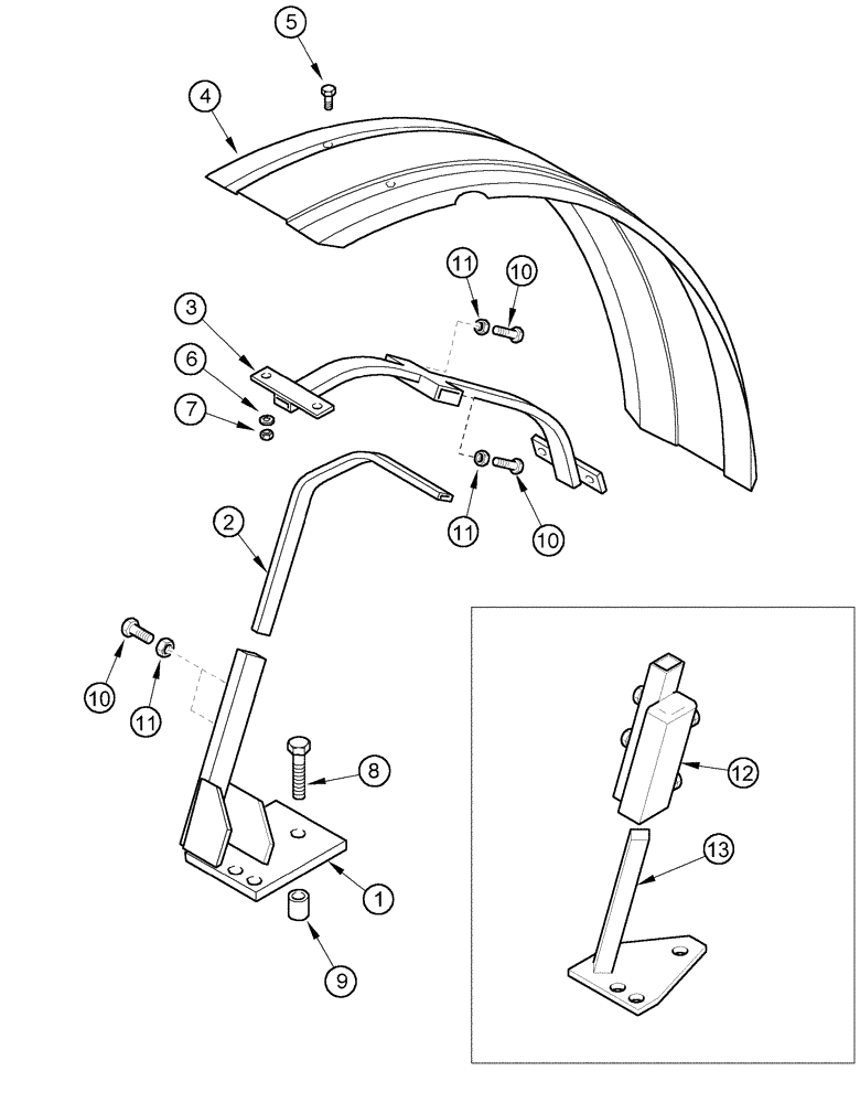 Схема запчастей Case IH MX100 - (09-10) - FENDERS FRONT WHEEL (09) - CHASSIS/ATTACHMENTS