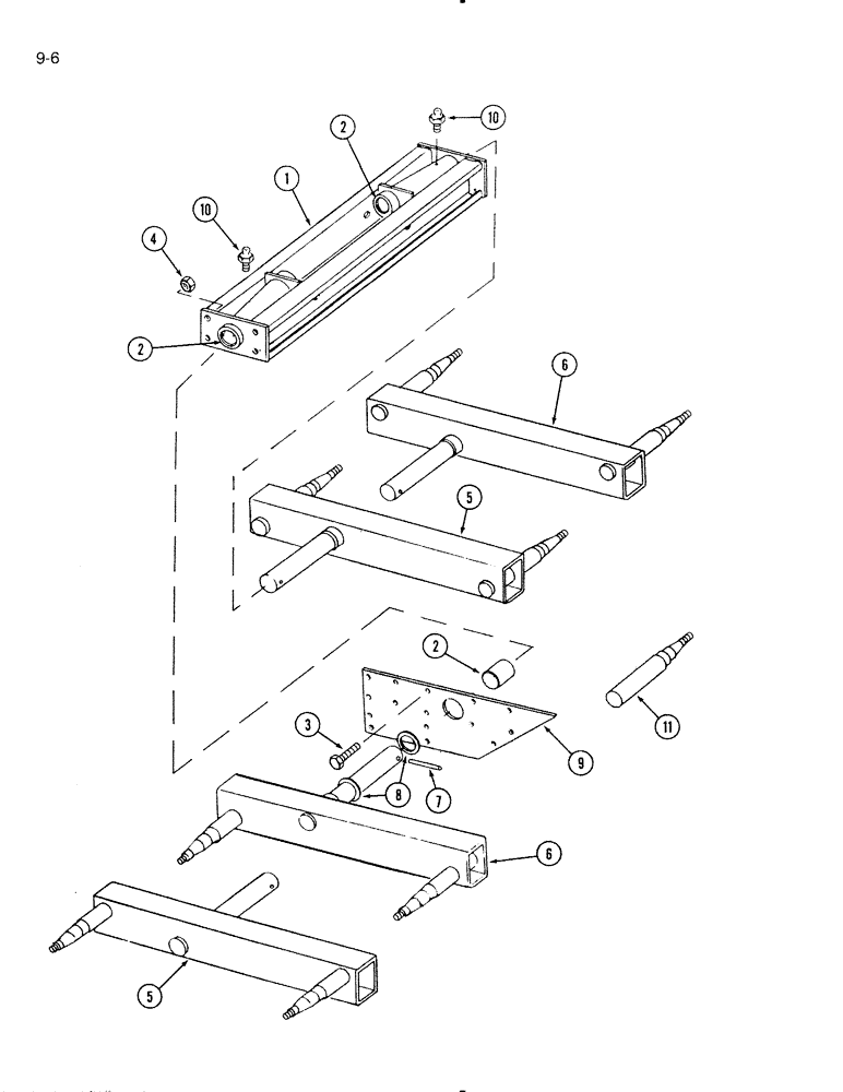 Схема запчастей Case IH 595 - (9-06) - AXLE AND SUPPORTS (09) - CHASSIS/ATTACHMENTS