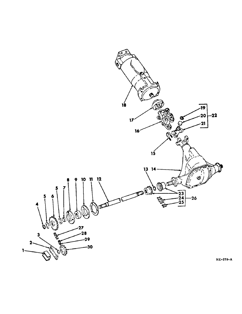 Схема запчастей Case IH 375 - (B-28) - POWER TRAIN, HYDROSTATIC DIFFERENTIAL DRIVE (03) - POWER TRAIN