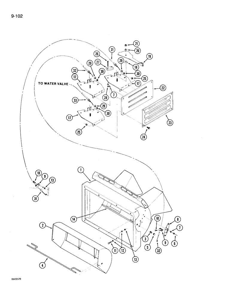 Схема запчастей Case IH 9210 - (9-102) - CAB AIR CONDITIONER AND HEATER, CONTROLS AND AIR PLENUM, PRIOR TO P.I.N. JCB0028400 (09) - CHASSIS/ATTACHMENTS