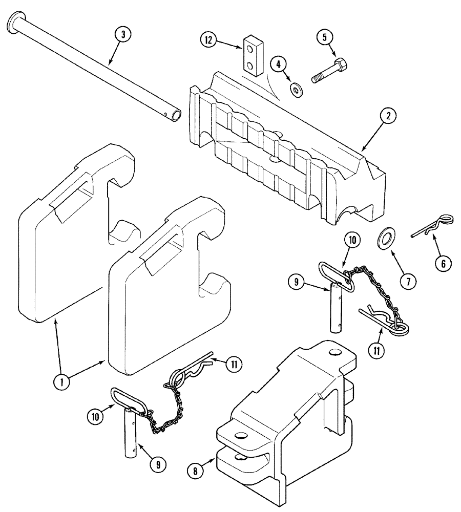 Схема запчастей Case IH CX80 - (09-02) - FRONT END WEIGHTS (09) - CHASSIS/ATTACHMENTS