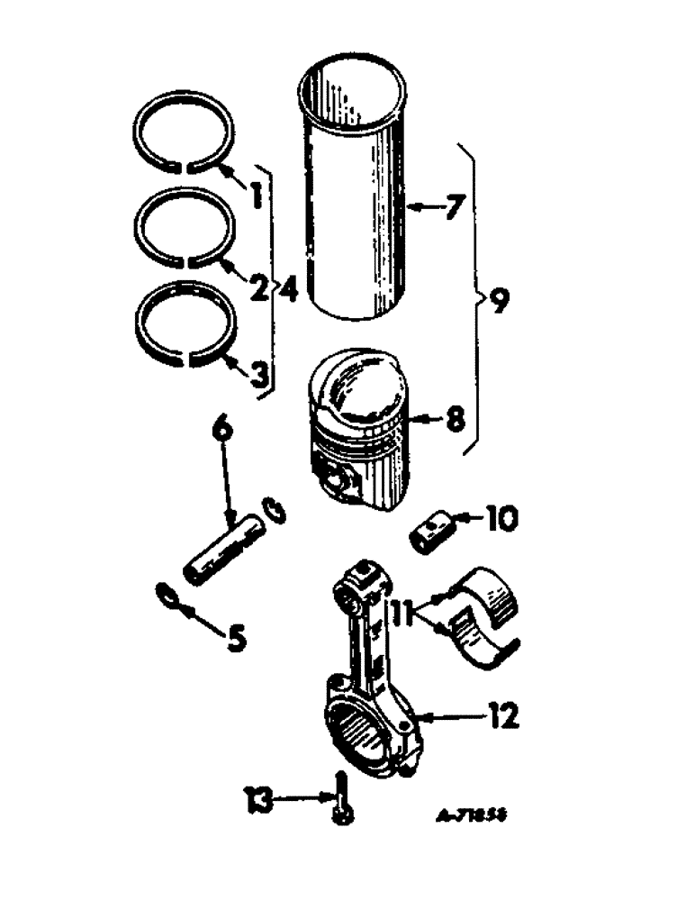 Схема запчастей Case IH 414 - (270) - CONNECTING RODS AND SLEEVE SETS, C-263, SERIAL NUMBERS 25964 TO 40551 (10) - ENGINE