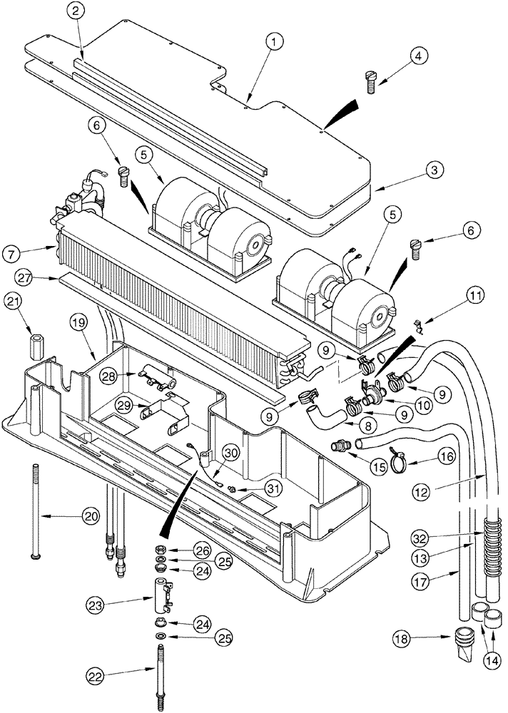 Схема запчастей Case IH MX80C - (09-32) - HEATER AND AIR CONDITIONING (09) - CHASSIS