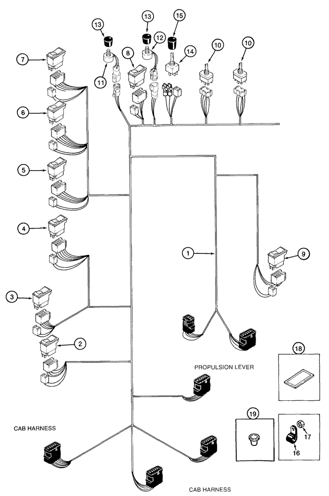 Схема запчастей Case IH 2155 - (4-06) - CONSOLE HARNESS (06) - ELECTRICAL SYSTEMS