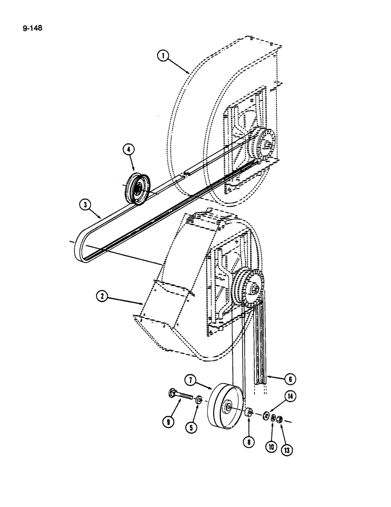 Схема запчастей Case IH 1822 - (9-148) - FAN DRIVE (15) - HANDLING SYSTEM