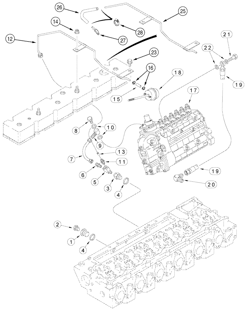 Схема запчастей Case IH MX220 - (03-04[A]) - ANEROID AND WASTEGATE SYSTEM, MX200, MX220, 6TAA-830 EMISSIONS CERTIFIED ENGINE (03) - FUEL SYSTEM