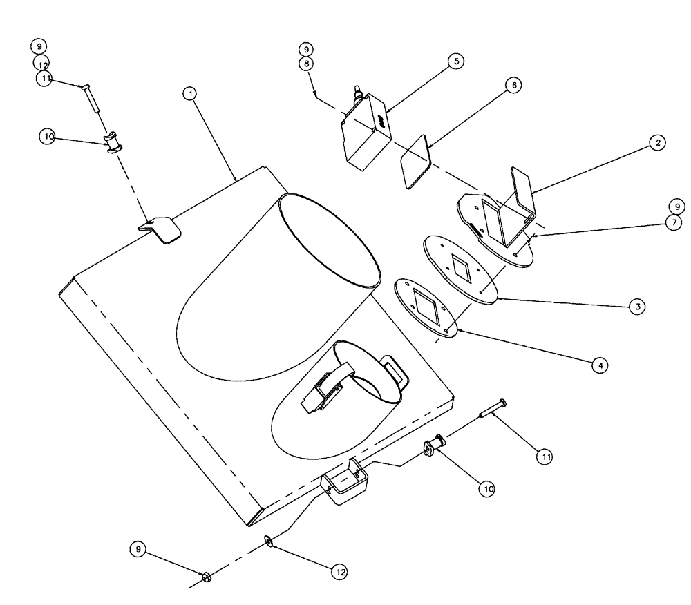 Схема запчастей Case IH FLX810 - (02-055) - COVER ASSEMBLY, LH BIN Bin Group