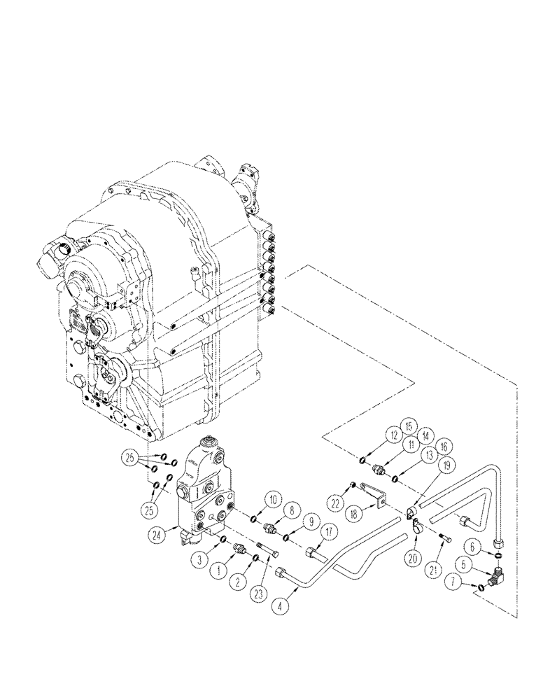 Схема запчастей Case IH STX275 - (06-08) - POWER TAKEOFF CLUTCH LUBRICATION (06) - POWER TRAIN