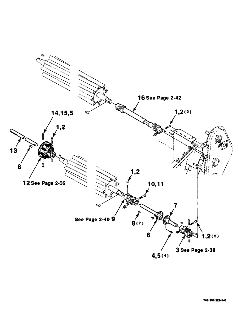 Схема запчастей Case IH SC414 - (2-36) - HAY CONDITIONER DRIVE ASSEMBLY (14 FOOT) (09) - CHASSIS