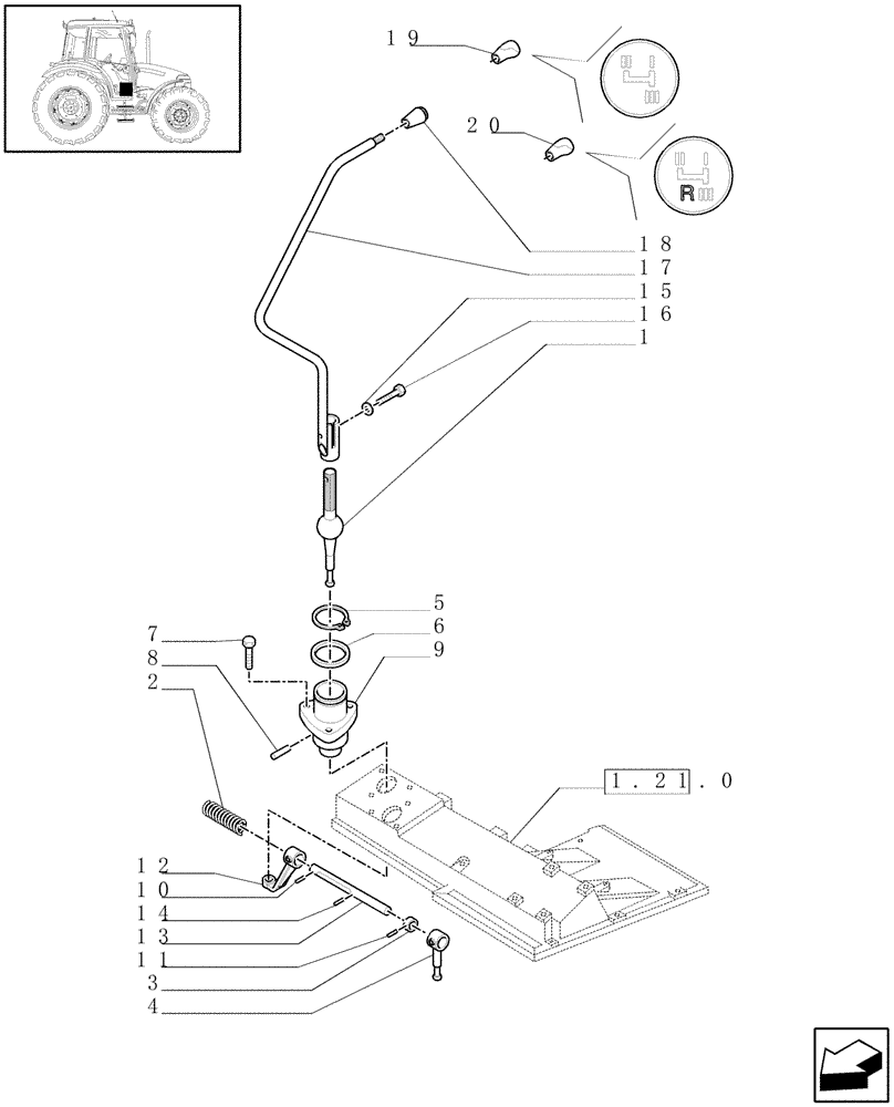 Схема запчастей Case IH JX60 - (1.32.2[01]) - CENTRAL REDUCTION GEARS CONTROLS - C6391 (03) - TRANSMISSION