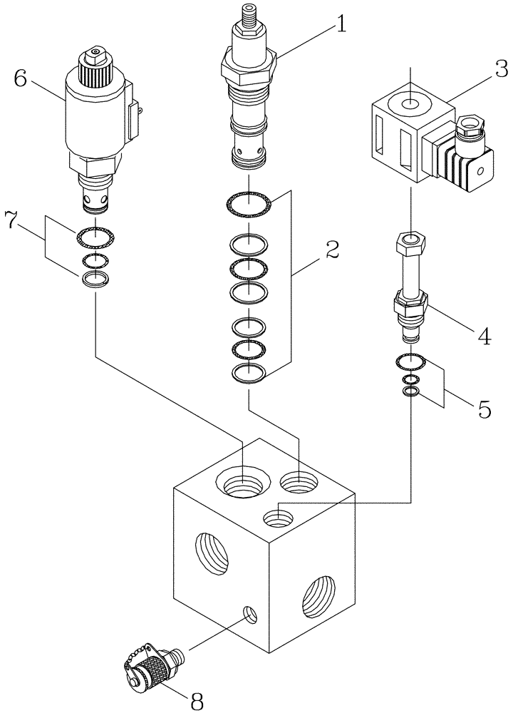 Схема запчастей Case IH 7700 - (B05[09]) - HYDRAULIC SOLENOID RELIEF VALVE {Primary Extractor} Hydraulic Components & Circuits