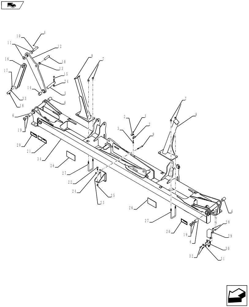 Схема запчастей Case IH 920 - (39.100.01) - MAIN FRAME (39) - FRAMES AND BALLASTING