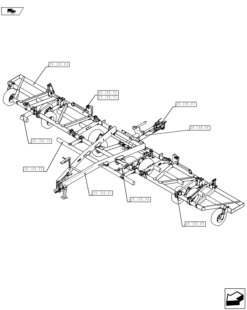 Схема запчастей Case IH 930 - (39.100.00) - FRAME INDEX (39) - FRAMES AND BALLASTING