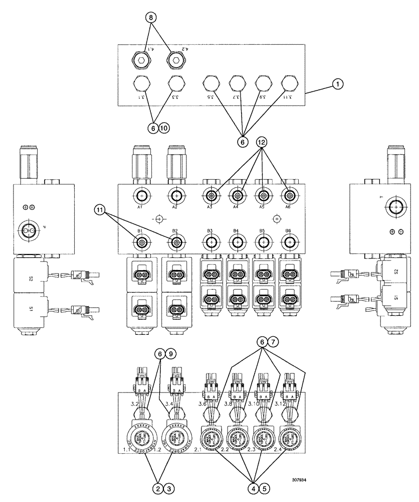 Схема запчастей Case IH SPX4260 - (190) - 6 BANK BOOM CONTROL ASSEMBLY (35) - HYDRAULIC SYSTEMS