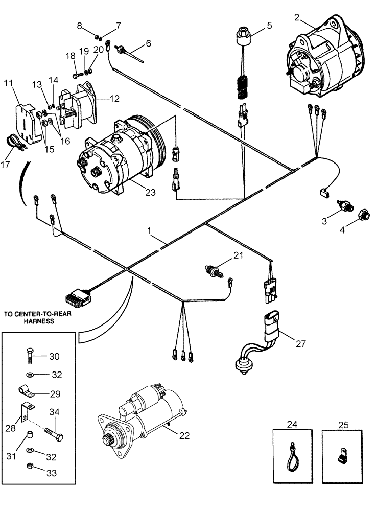 Схема запчастей Case IH 420 - (04-01) - HARNESS, ENGINE (06) - ELECTRICAL SYSTEMS