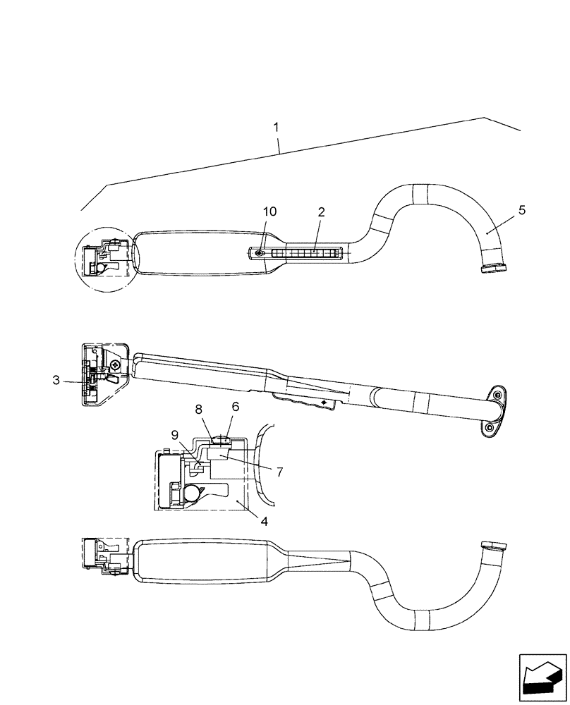 Схема запчастей Case IH 7230 - (90.154.04) - DOOR, HANDLE ASSEMBLY (90) - PLATFORM, CAB, BODYWORK AND DECALS