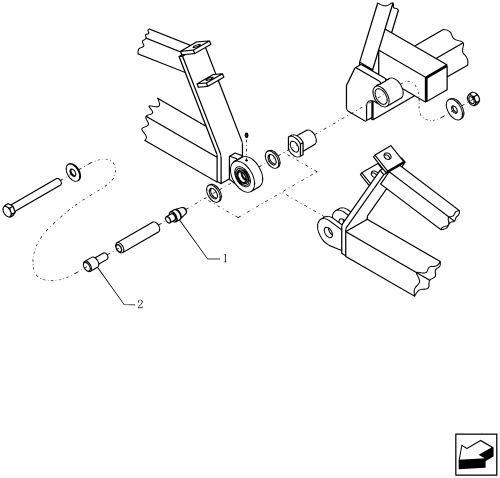 Схема запчастей Case IH 600 - (39.127.01) - CENTER JOINT ALIGNMENT KIT (39) - FRAMES AND BALLASTING