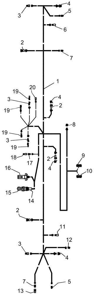 Схема запчастей Case IH 1210 - (55.100.21) - ELECTRICAL - HARNESS 87755299, MOUNTED STACKER, RIGID MOUNTED MECHANICAL (55) - ELECTRICAL SYSTEMS