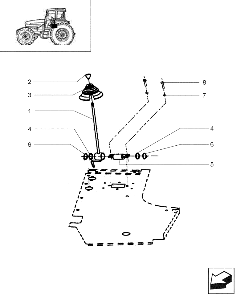 Схема запчастей Case IH JX80 - (1.92.0[05]) - CAB - REVERSER CONTROL - LEVER, HANDGRIP AND CASING (10) - OPERATORS PLATFORM/CAB