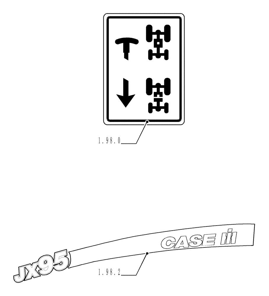 Схема запчастей Case IH JX70 - (SEC. 13) - DECALS (00) - GENERAL