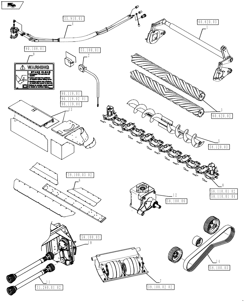 Схема запчастей Case IH RD193 - (00.100.03) - PICTORIAL INDEX, 19 FT (00) - GENERAL & PICTORIAL INDEX