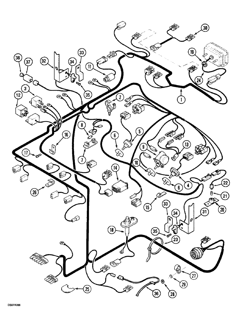 Схема запчастей Case IH 5150 - (4-16) - HARNESS - CAB (04) - ELECTRICAL SYSTEMS