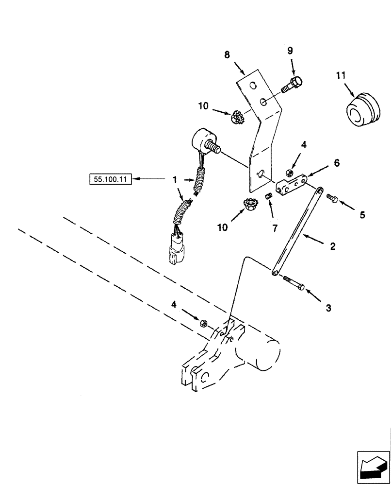 Схема запчастей Case IH 2577 - (55.418.08) - POTENTIOMETER, CONCAVE POSITION - MOUNTING (55) - ELECTRICAL SYSTEMS