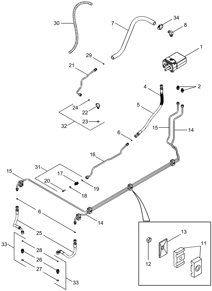 Схема запчастей Case IH MAGNUM 275 - (07-02) - BRAKES - HYDRAULIC SYSTEM, WITHOUT TRAILER BRAKES (07) - BRAKES