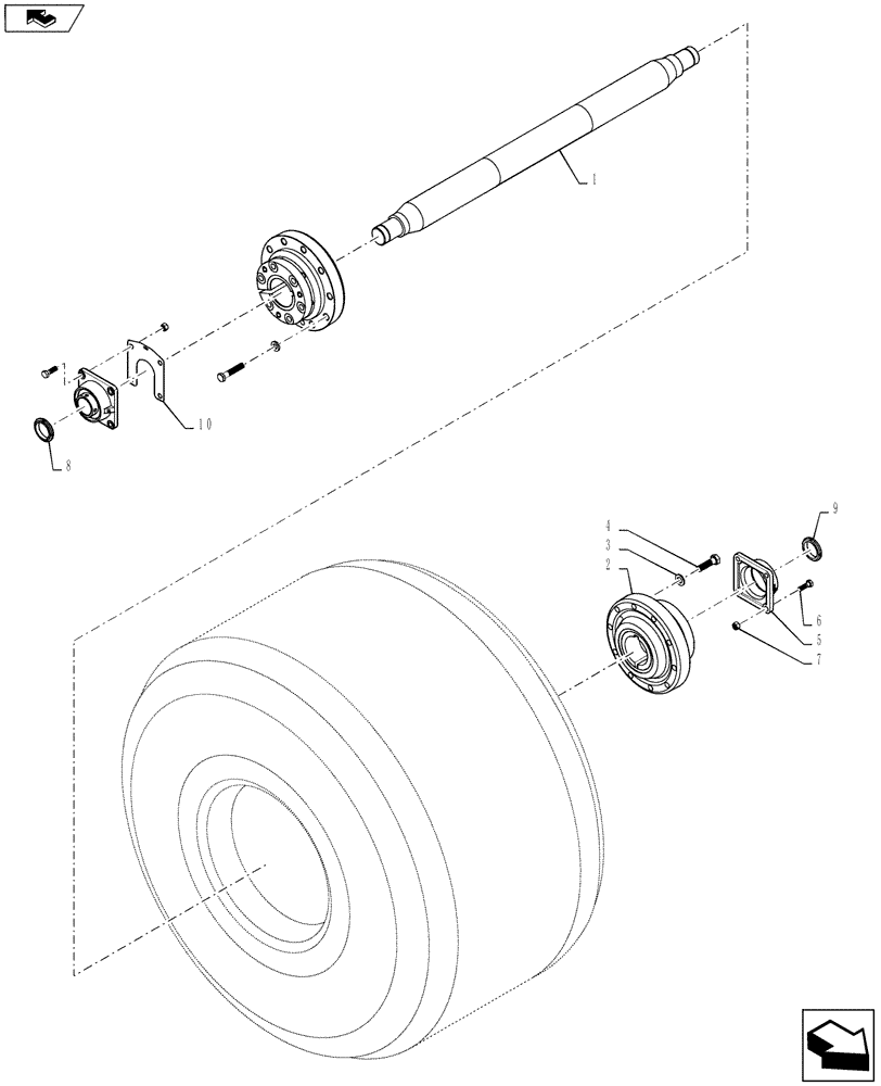 Схема запчастей Case IH TITAN 3030 - (44.101.01[01]) - FRONT AXLE, BSN YCT033001 (44) - WHEELS