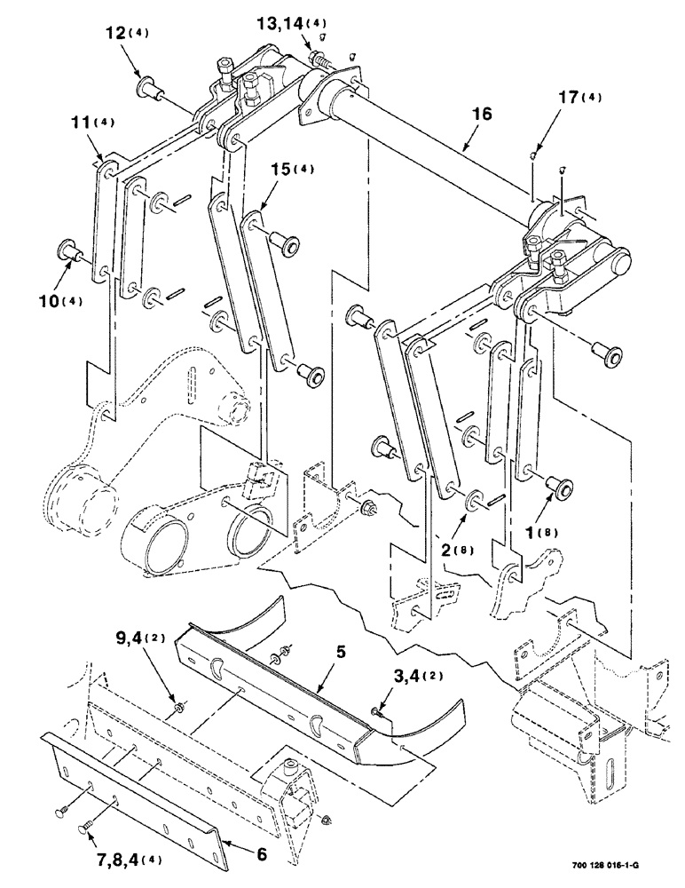 Схема запчастей Case IH 8750 - (5-18) - FEEDROLL ASSEMBLY, PIVOT AND DEFLECTOR (09) - CHASSIS