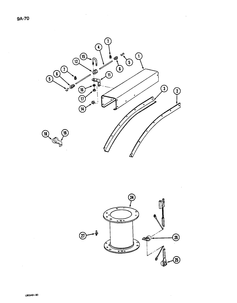 Схема запчастей Case IH 781 - (9A-070) - SPOUT EXTENSIONS, HORIZONTAL AND VERTICAL (12) - CHASSIS