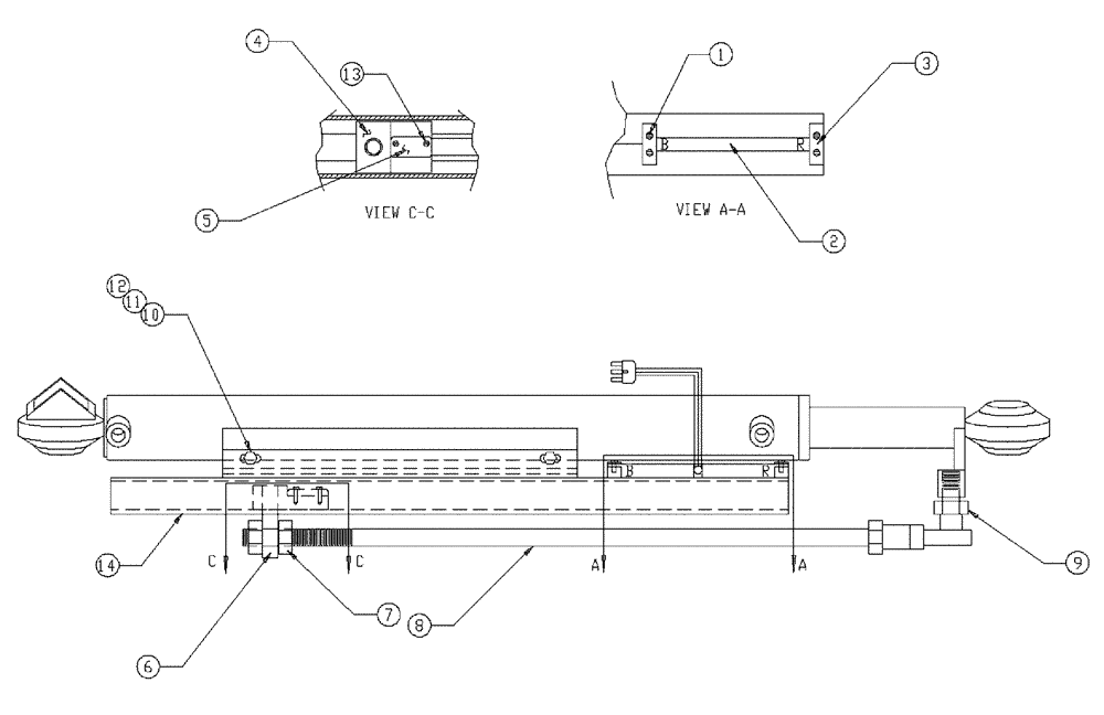 Схема запчастей Case IH PATRIOT 150 - (07-005) - HYDRAULIC CYLINDER SWITCH MOUNTING -SELF CENTERING (90 BOOM) Cylinders