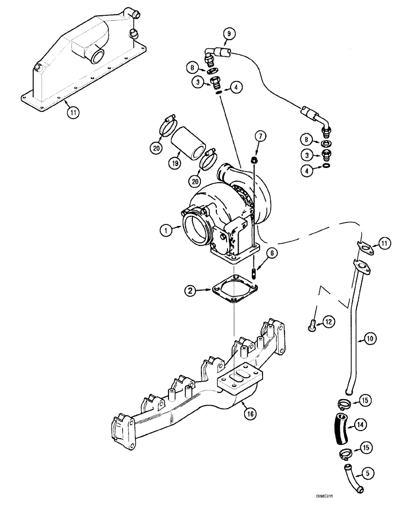 Схема запчастей Case IH SPX3150 - (042) - ENGINE, TURBOCHARGER AND CONNECTIONS, SPX3185 (10) - ENGINE