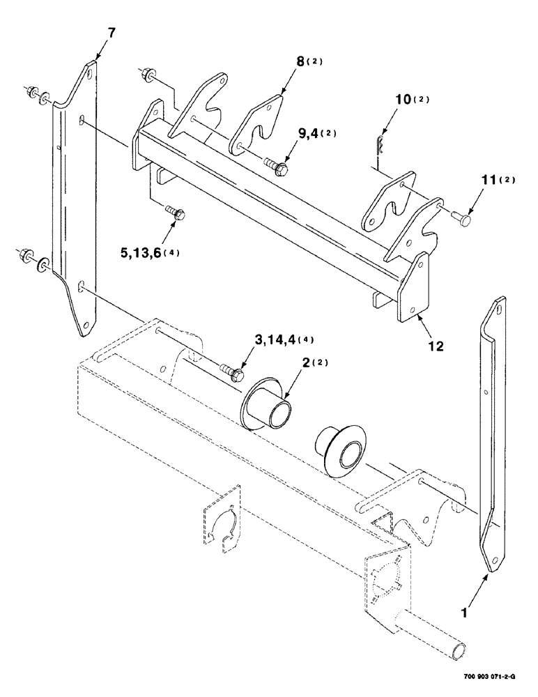 Схема запчастей Case IH 8750 - (5-4) - REAR MOUNTING ASSEMBLY (58) - ATTACHMENTS/HEADERS