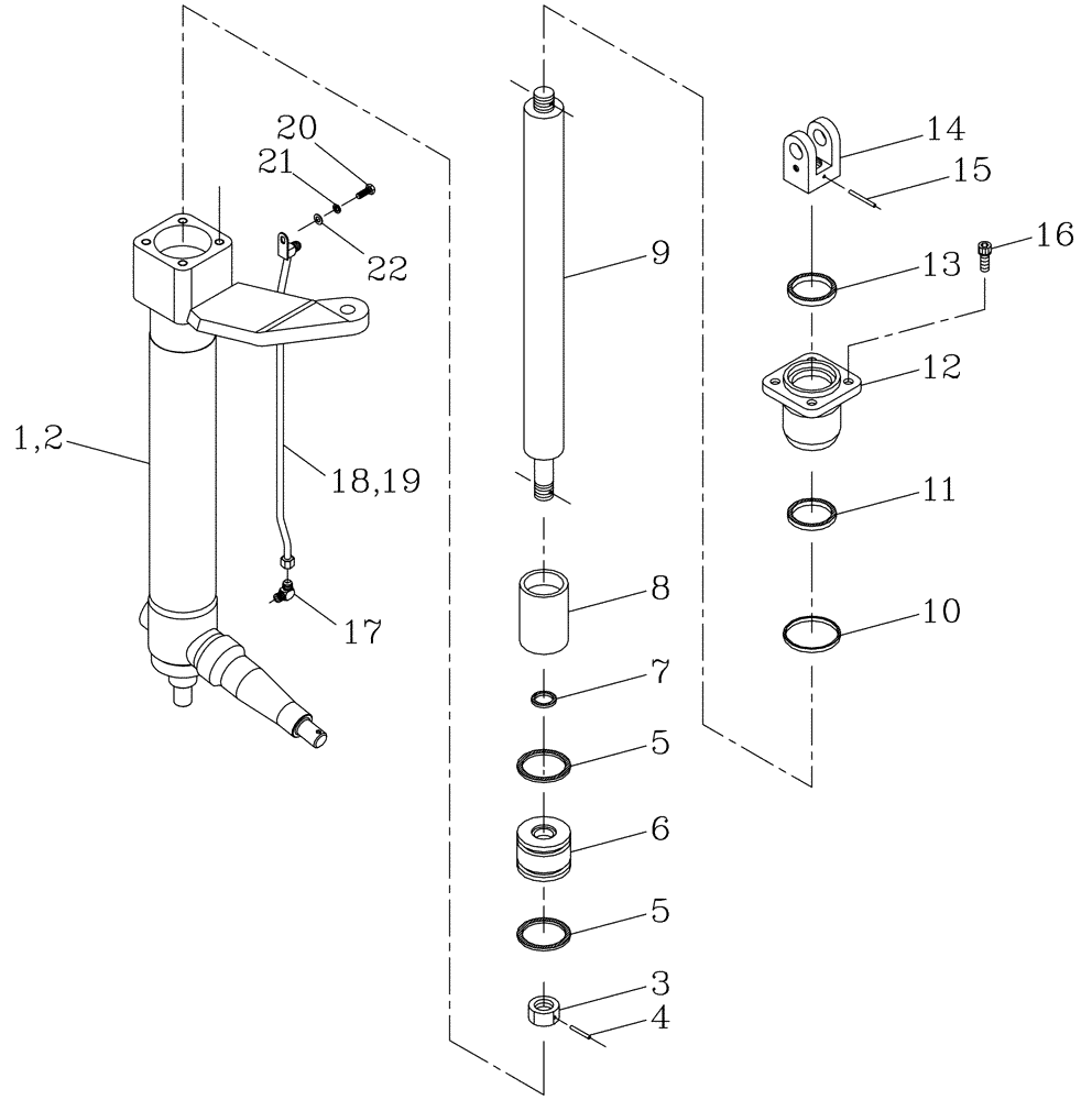 Схема запчастей Case IH 7700 - (B02[09]) - HYDRAULIC CYLINDER {Basecutter Lift 7000} Hydraulic Components & Circuits