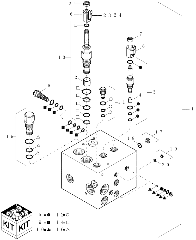 Схема запчастей Case IH 1200PT - (A.10.A[76]) - MULTI-VALVE VALVE ASSEMBLY 390535A2 (BSN CBJ022056) A - Distribution Systems