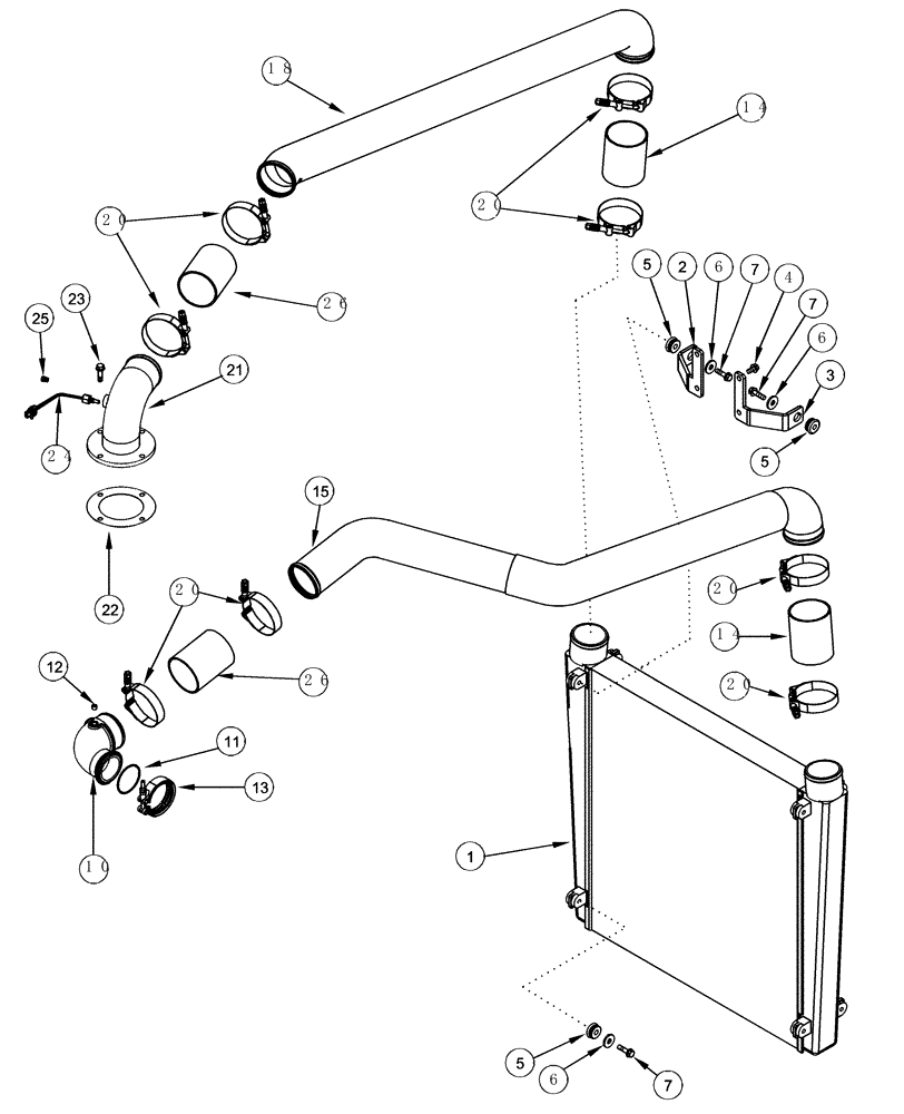 Схема запчастей Case IH MX240 - (02-06) - AFTERCOOLER, MX200, MX220, MX240, MX270 (02) - ENGINE