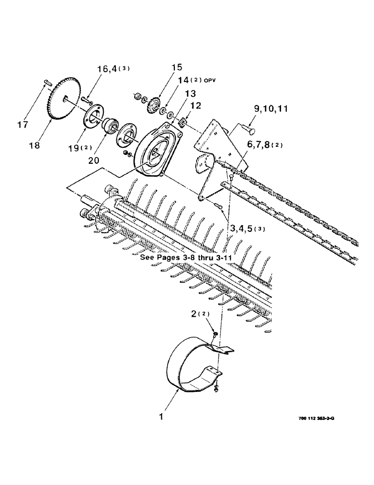 Схема запчастей Case IH 8520 - (3-06) - PICKUP AND CAM ASSEMBLY - RIGHT Pickup