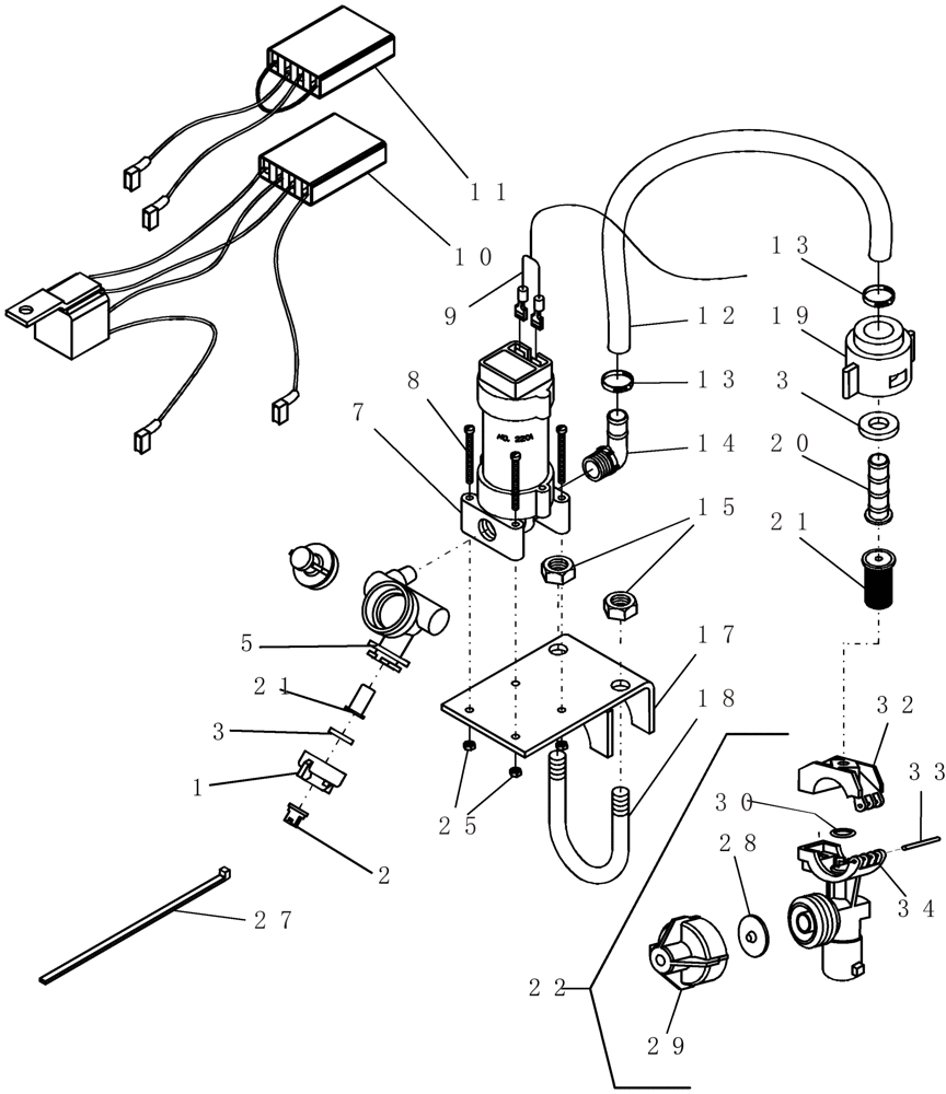 Схема запчастей Case IH SRX160 - (L.20.B[23]) - NOZZLE - ASSEMBLY, END SINGLE ELECTRIC L - Field Processing