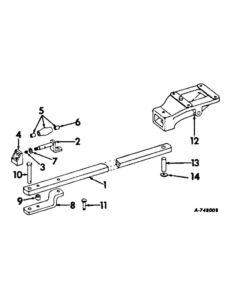 Схема запчастей Case IH 856 - (K-04) - DRAWBARS AND HITCHES, SWINGING DRAWBAR, TRACTORS WITH VERTICALLY ADJUSTABLE DRAWBARS Drawbars & Hitches