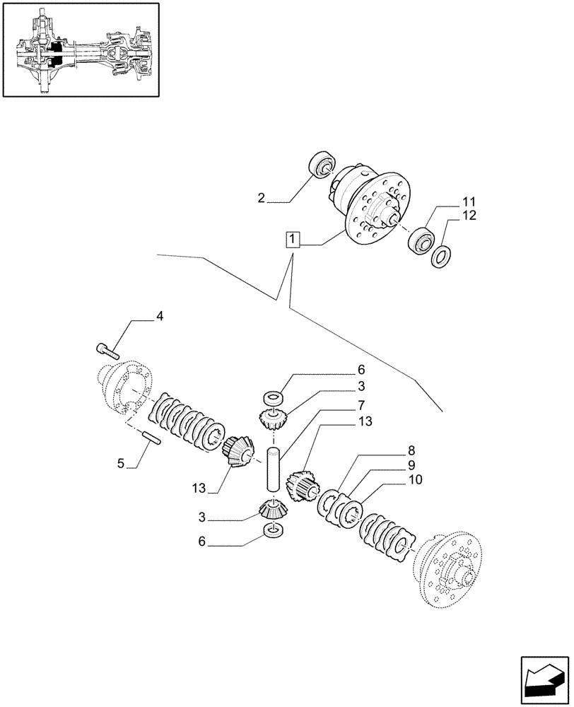 Схема запчастей Case IH JX95 - (1.40. 4/07[02]) - (VAR.324) STANDARD FRONT AXLE W/LIMITED SLIP DIFF, W/ FRONT BRAKES (30KM/H) - DIFFERENTIAL (04) - FRONT AXLE & STEERING