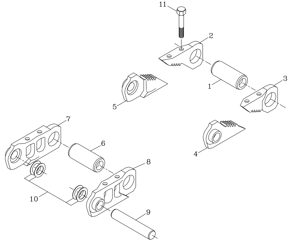 Схема запчастей Case IH 7700 - (A10[06]) - TRACK CHAIN LINKS {7700} Mainframe & Functioning Components