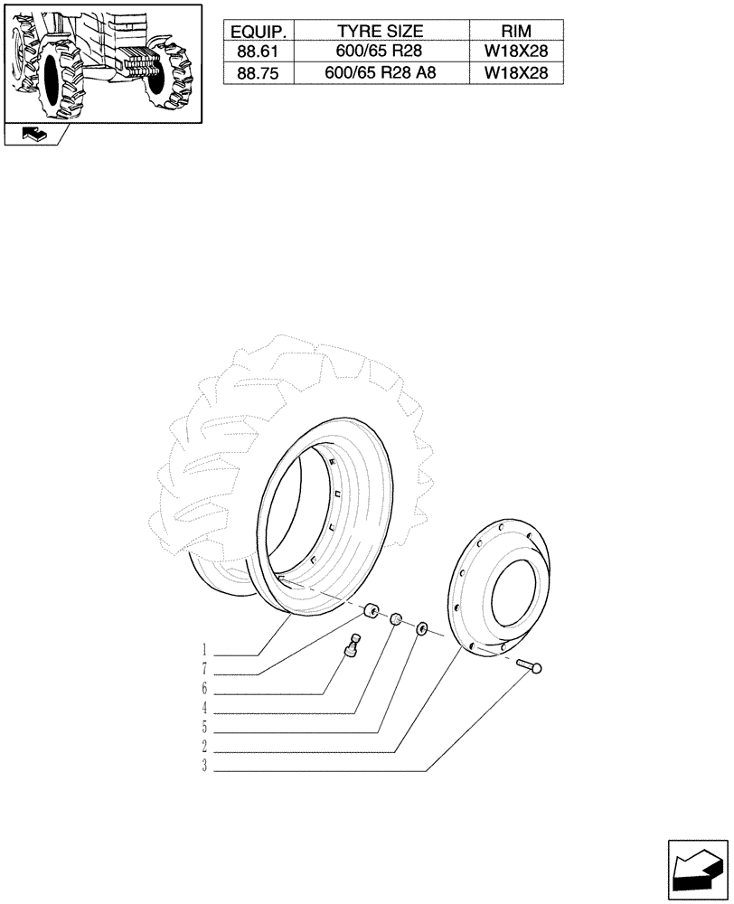 Схема запчастей Case IH PUMA 225 - (82.00[03]) - FRONT WHEELS (11) - WHEELS/TRACKS