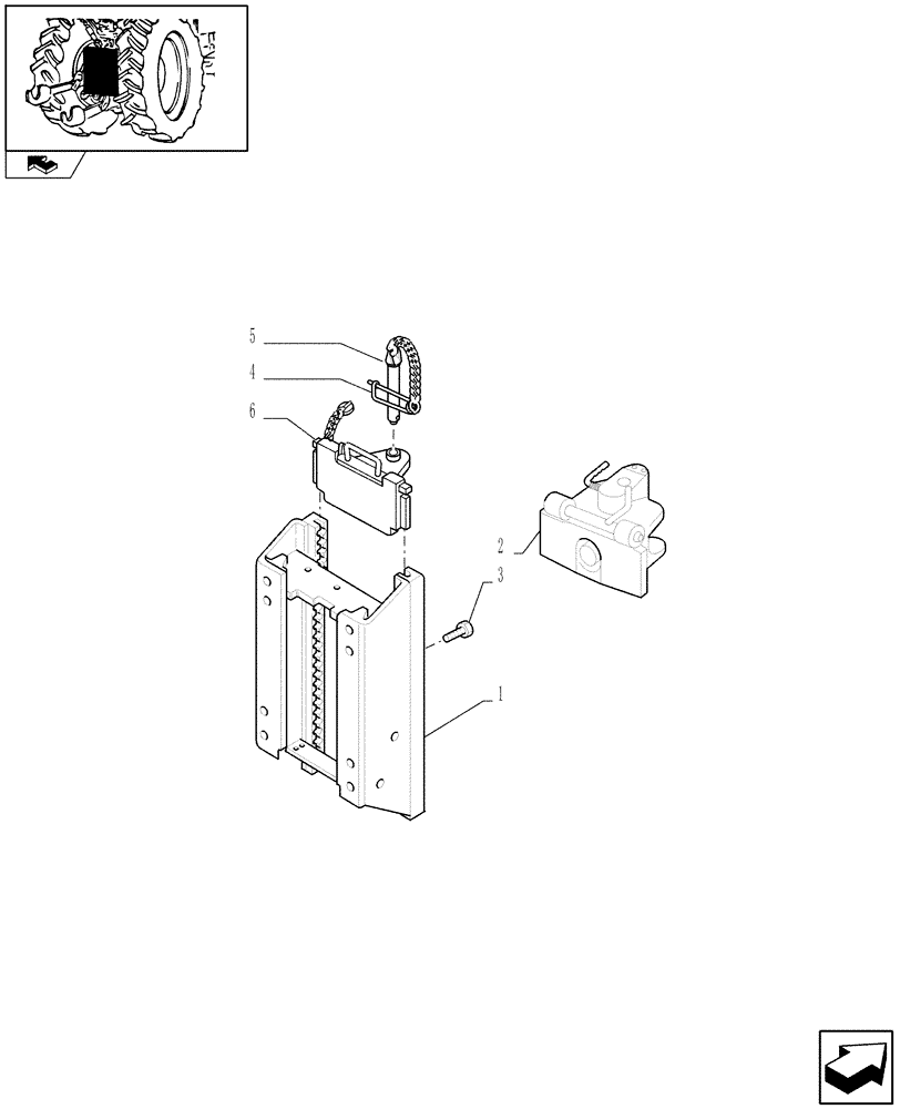 Схема запчастей Case IH PUMA 165 - (1.89.5/01[01A]) - (VAR.089-947) TOW HITCH AND TRAILER END - D6976 (09) - IMPLEMENT LIFT