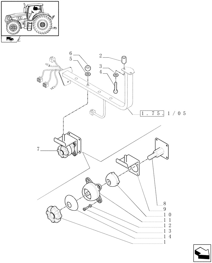 Схема запчастей Case IH PUMA 225 - (1.96.0/01) - (VAR.131/1) PREDISPOSITION FOR VIRTUAL TERMINAL MOUNTED ON IMPLEMENT BRACKET (10) - OPERATORS PLATFORM/CAB