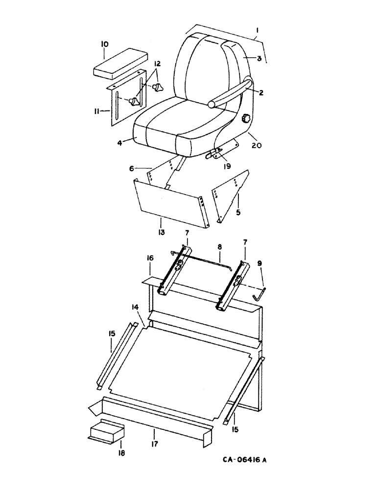 Схема запчастей Case IH 1460 - (13-13) - SUPERSTRUCTURE, OPERATORS SEAT, S/N 23185 AND ABOVE (05) - SUPERSTRUCTURE