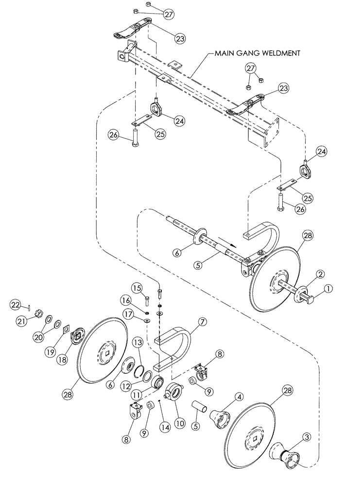 Схема запчастей Case IH RMX370 - (75.200.09) - 9 INCH CUSHION MAIN GANG PARTS 2006 AND PRIOR UNITS (75) - SOIL PREPARATION